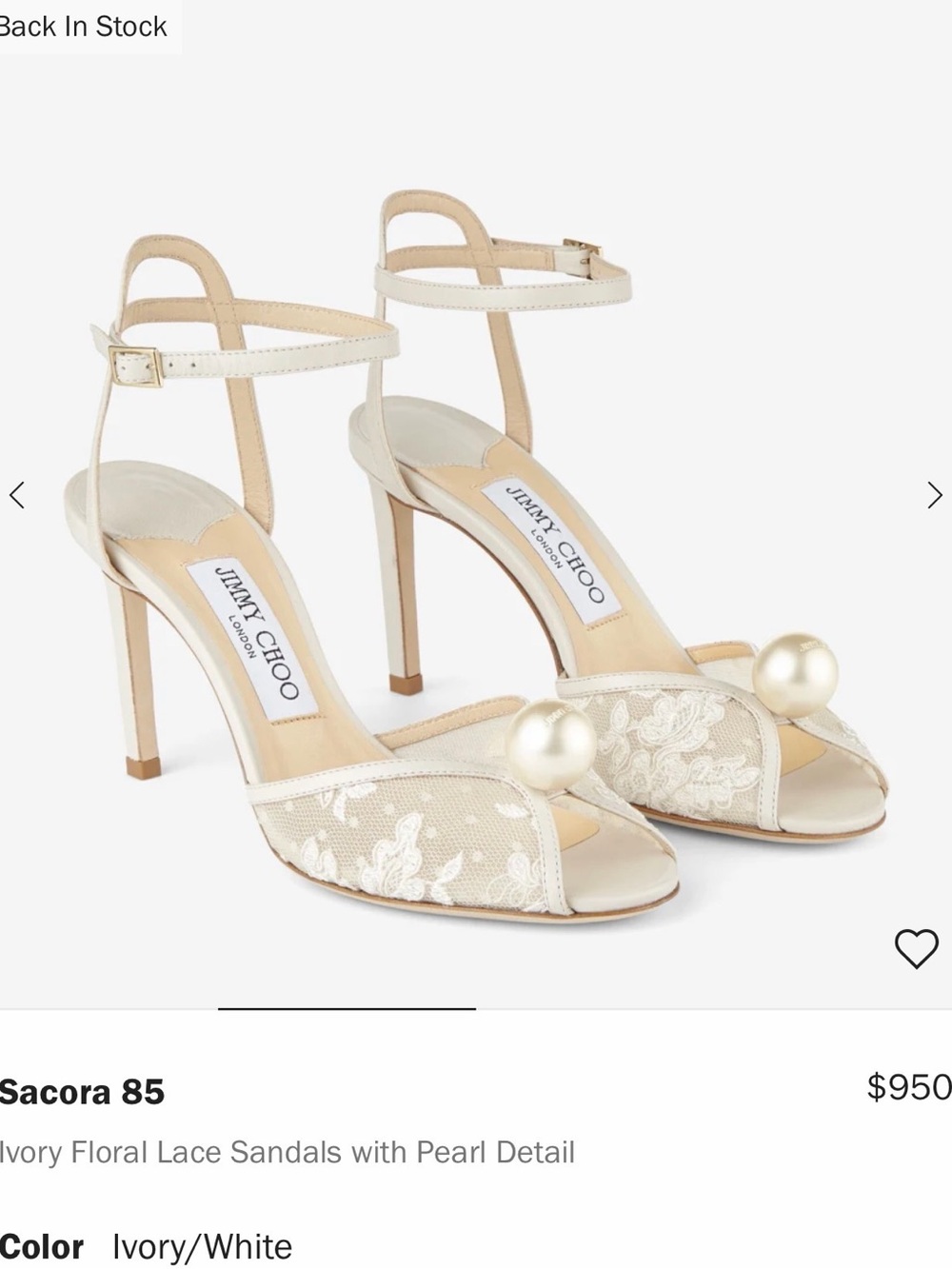 Jimmy Choo Sacora 85 Size 36